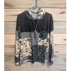 Women's Lily boho paisley patchwork hoodie size Large